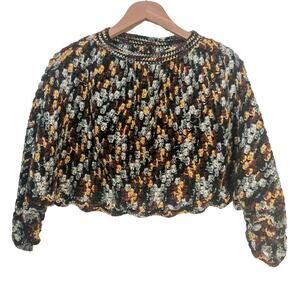Handmade Crocheted / Knitted Fall Multi-Colored Cropped Shrug Womens Size OS